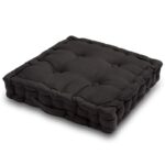 Seat Pad Cushion Booster 100% Cotton Cover 45cm Square - Black