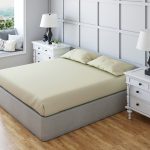 Non Iron Polycotton Plain Dyed Fitted Sheet Extra Deep 25cm Elasticated Skirt - Bunk - Cream