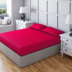 Non Iron Polycotton Plain Dyed Fitted Sheet Extra Deep 25cm Elasticated Skirt - Cot Bed(70x140cm) - Fuchsia