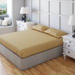 Non Iron Polycotton Plain Dyed Fitted Sheet Extra Deep 25cm Elasticated Skirt - Double - Mink