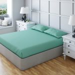 Non Iron Polycotton Plain Dyed Fitted Sheet Extra Deep 25cm Elasticated Skirt - Bunk - Mint