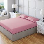 Non Iron Polycotton Plain Dyed Fitted Sheet Extra Deep 25cm Elasticated Skirt - Bunk - Pink