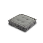 Seat Pad Cushion Booster 100% Cotton Cover 45cm Square - Grey
