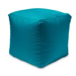 Waterproof Cube Indoor Outdoor Bean Bag Foot Stool Pouffe - Teal
