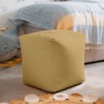 Waterproof Cube Indoor Outdoor Bean Bag Foot Stool Pouffe - Mink