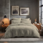 Teddy Bear Fleece Duvet Cover & Pillow Case Set - King - Beige