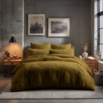 Teddy Bear Fleece Duvet Cover & Pillow Case Set - Single - Ochre