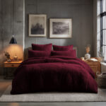 Teddy Bear Fleece Duvet Cover & Pillow Case Set - King - Plum