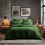 Teddy Bear Fleece Duvet Cover & Pillow Case Set - King - Sage
