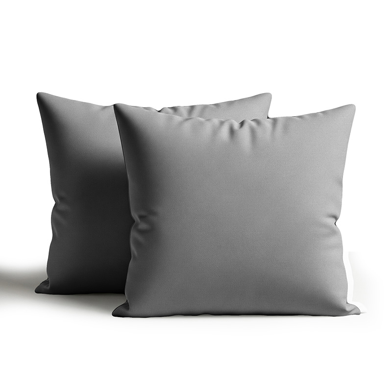 light grey Waterproof Outdoor Garden Patio Cushion Cover And Inner Square Pack Of 2 or 4 - 45 x 45cm - Pack of 2 - Light Grey - Image 1