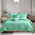 Plain Dyed Easy Care Polycotton Duvet Cover And Pillowcases Set Bed Linen - Single - Mint
