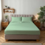 Microfibre Soft Touch Fitted Sheet 25cm Skirt Plain Dyed Bed Linen - Duck Egg - Small Double