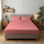 Microfibre Soft Touch Fitted Sheet 25cm Skirt Plain Dyed Bed Linen - Pink - Single