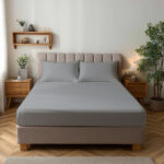Microfibre Soft Touch Fitted Sheet 25cm Skirt Plain Dyed Bed Linen - Silver - Small Single