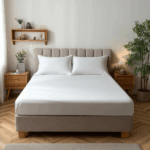 Microfibre Soft Touch Fitted Sheet 25cm Skirt Plain Dyed Bed Linen - White - Small Double