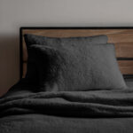 Teddy Bear Fleece Super Soft Cosy Pillow Case Pair - Black