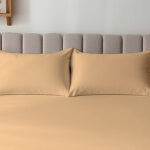 Microfibre Soft Touch Plain Dyed Housewife Pillowcase Pair - Latte