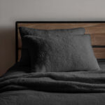 Teddy Bear Fleece Super Soft Cosy Pillow Case Pair - Charcoal