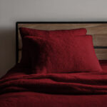 Teddy Bear Fleece Super Soft Cosy Pillow Case Pair - Red