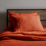 Teddy Bear Fleece Super Soft Cosy Pillow Case Pair - Tangerine