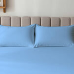 Microfibre Soft Touch Plain Dyed Housewife Pillowcase Pair - Sky Blue