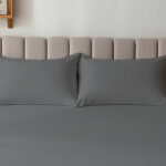 Microfibre Soft Touch Plain Dyed Housewife Pillowcase Pair - Grey