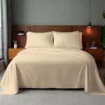 Microfibre Soft Touch Flat Sheet Plain Dyed Bed Linen - Cream - King
