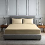Luxury 200TC Soft Touch Fitted Sheet Bed Linen 30cm Extra Deep Skirt - Cream - Double