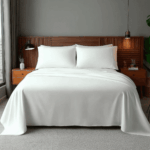Microfibre Soft Touch Flat Sheet Plain Dyed Bed Linen - White - Double