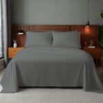 Microfibre Soft Touch Flat Sheet Plain Dyed Bed Linen - Grey - King