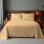 Microfibre Soft Touch Flat Sheet Plain Dyed Bed Linen - Latte - Double