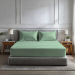 Microfibre Soft Touch Fitted Sheet 40cm Extra Deep Skirt Plain Dyed Bed Linen - Duck Egg - Small Double