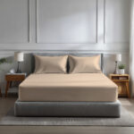 Microfibre Soft Touch Fitted Sheet 40cm Extra Deep Skirt Plain Dyed Bed Linen - Cream - Small Double