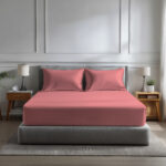 Microfibre Soft Touch Fitted Sheet 40cm Extra Deep Skirt Plain Dyed Bed Linen - Pink - Small Double