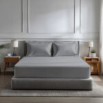 Microfibre Soft Touch Fitted Sheet 40cm Extra Deep Skirt Plain Dyed Bed Linen - Silver - Small Double