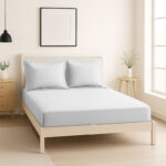 Luxury 200TC Oxford Border Pillowcase Pair Soft Feel - White