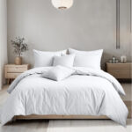 Plain Dyed Easy Care Polycotton Duvet Cover And Pillowcases Set Bed Linen - Single - White