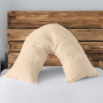 Microfibre Soft Touch V Shape Plain Dyed Pillowcase - Cream