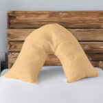 Microfibre Soft Touch V Shape Plain Dyed Pillowcase - Latte