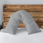 Microfibre Soft Touch V Shape Plain Dyed Pillowcase - Silver