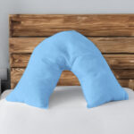 Microfibre Soft Touch V Shape Plain Dyed Pillowcase - Sky