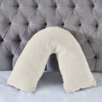 Teddy Bear Fleece Super Soft Cosy V Shape Pillowcase - Cream