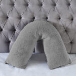 Teddy Bear Fleece Super Soft Cosy V Shape Pillowcase - Silver