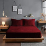 Teddy bear soft touch cuddly fitted sheet extra deep 30cm elasticated skirt - Double - Red