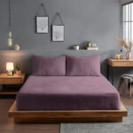Teddy bear soft touch cuddly fitted sheet extra deep 30cm elasticated skirt - Super King - Lilac