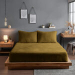 Teddy bear soft touch cuddly fitted sheet extra deep 30cm elasticated skirt - Super King - Ochre