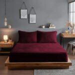 Teddy bear soft touch cuddly fitted sheet extra deep 30cm elasticated skirt - Super King - Plum