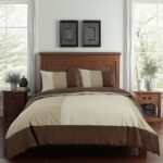 Duvet Cover And Pillowcase Set Black Blue Chocolate Patchwork Design Polycotton Bed Linen - Chocolate - King