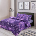 Duvet Cover And Pillowcase Set Plum Red Teal Love Heart Design Polycotton Bed Linen - Plum - Single
