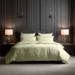 Luxury 400TC Cotton Sateen Hotel Quality Duvet Cover And Pillowcases Set Bed Linen - Double - Cream